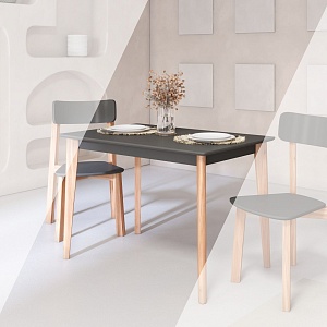 Стол прямой SKYLAND LYKKE TS-110, антрацит/бук, 110х70х75 см
